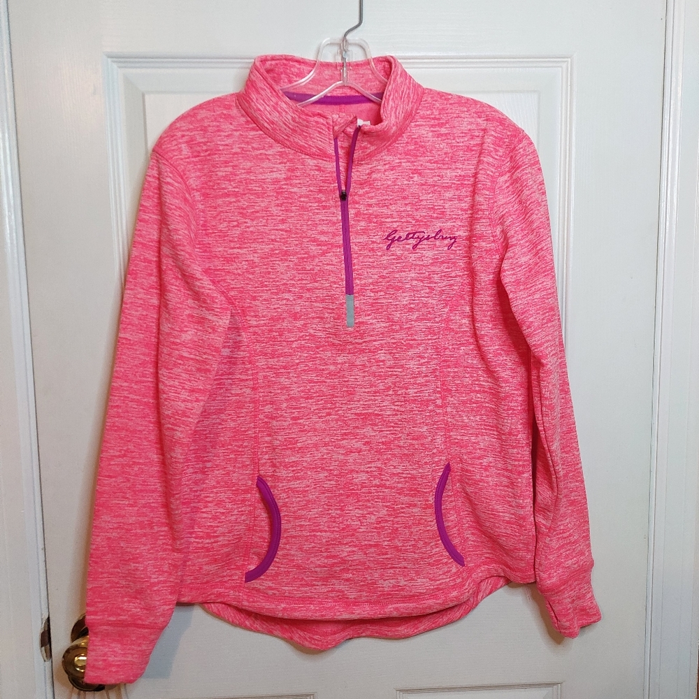 Coconut Creek Heathered Pink Gettysburg Quarter Zip Fleece Sweatshirt Size S